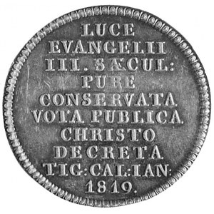 medal sygnowany A. (Alberli), wybity w 1819 r. (Zürich)...