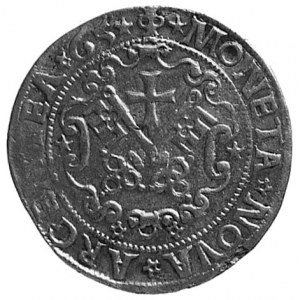 pół marki 1565, Ryga, Aw: Herb Rygi i napis, Rw: Tarcza...