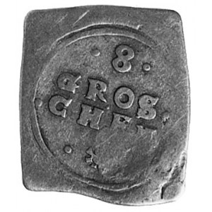 8 groszy 1634, klipa- moneta oblężnicza z kontrmarką - ...