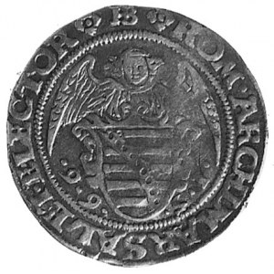 schröckenberger 1566, Aw: Tarcza herbowa trzymana przez...