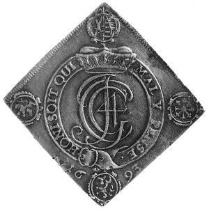 talar 1693, (klipa), Aw: Monogram księcia w tarczy z de...