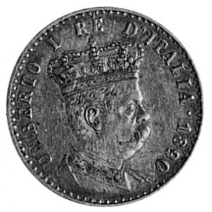 50 centymów 1890, Mediolan, Aw: Popiersie w prawo i nap...