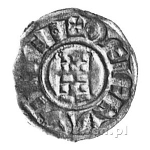 Baldwin III 1143-1163, denar, Aw: Krzyż i napis: BALDVI...