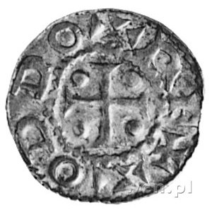 cesarz Otto III 983-1002, denar, Aw: Krzyż, w polu czte...