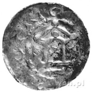 cesarz Otto II, denar, Aw: Krzyż, w polu cztery kulki, ...