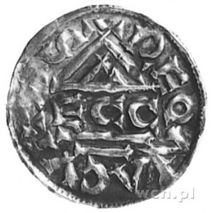 książę Henryk II Zgodny 985-995, denar, Aw: Krzyż, w po...