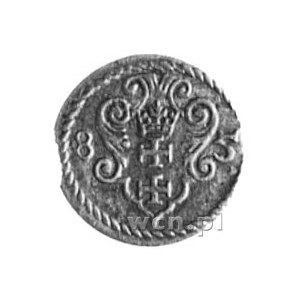 denar 1585, Gdańsk, Aw: Orzeł, Rw: Herb Gdańska, Kop.1,...