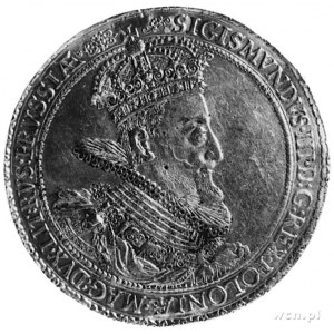5 dukatów 1614, Gdańsk, Aw: Popiersie króla w ozdobnej ...
