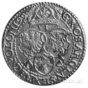 szóstak 1599, Malbork, Aw: Popiersie z dużą głową i nap...