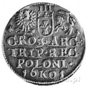 trojak 1601, Kraków, Aw: Popiersie w prawo i napis, Rw:...