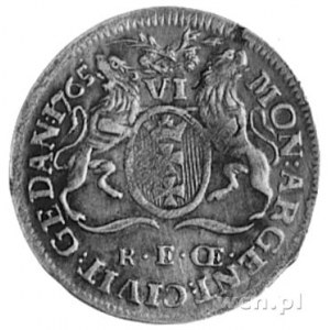 szóstak 1765, Gdańsk, Aw: Popiersie i napis, Rw: Herb G...