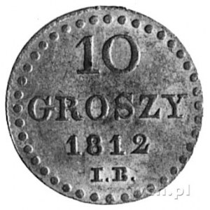 10 groszy 1812, Warszawa, Aw: Tarcza herbowa , Rw: Nomi...