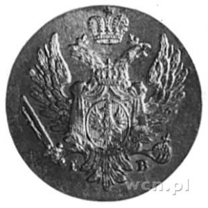 1 grosz z miedzi krajowej 1823, Petersburg, Aw: Orzeł c...