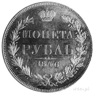 rubel 1846, Warszawa, Aw: Orzeł carski i napis, Rw: Nom...