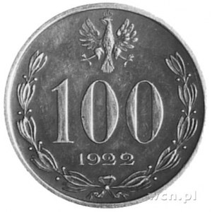 100 bez określenia jednostki pieniężnej 1922, Aw: Orzeł...
