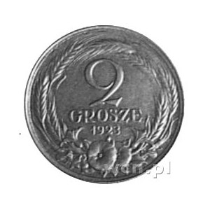 2 grosze 1923, awers i rewers jednakowe, wybito 125 szt...