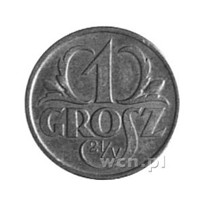 1 grosz 1925, jak moneta obiegowa, na rewersie data 21/...