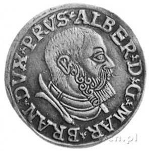 trojak 1537, Królewiec, Aw: Popiersie Albrechta i napis...