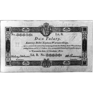 2 talary 1.12.1810, podpis: Sobolewski, Kow.13, Pick A1...