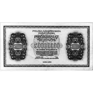 50.000.000 marek polskich b.d., - projekt banknotu z ro...