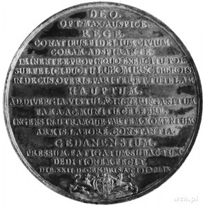 medal sygnowany Jan Höhn Junior, wybity w 1659 w Gdańsk...
