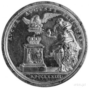 medal sygnowany P.P. Werner fec, wybity w 1733 roku z o...