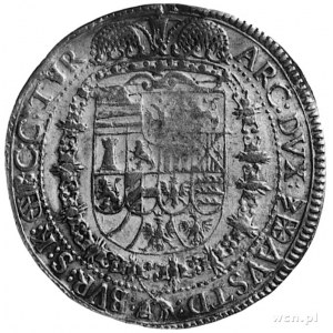 talar 1651, Wiedeń, Aw: Popiersie i napis, Rw: Tarcza h...