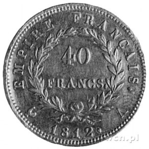 40 franków 1812, Paryż, Aw: Głowa cesarza, w otoku napi...