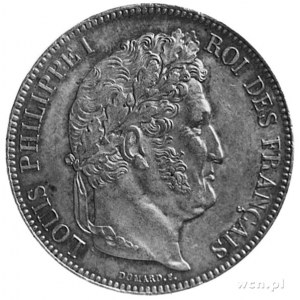 5 franków 1834, Lilie, Aw: Głowa, w otoku napis, Rw: No...
