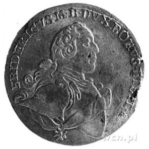 1/6 talara 1757, Aw: Popiersie Fryderyka II, w otoku na...
