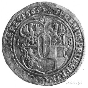 ort 1665, Królewiec, j.w., ale odmiana, Schr.1612