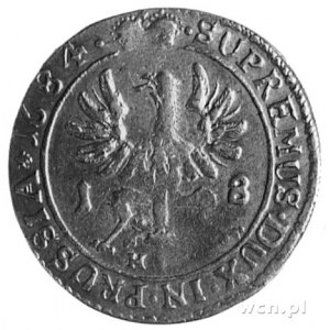 ort 1684, Królewiec, j.w., Schr.1705, pod dłonią po lew...
