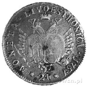 Liwo-Estonika, 24 kopiejki 1757, Aw: Popiersie Elżbiety...