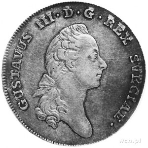 Gustaw III 1771-1792, riksdaler 1776, Aw: Popiersie i n...