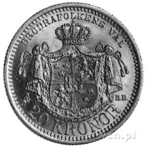 Oskar II 1872-1907, 20 koron 1899, Sztokholm, Fr.93a (7...