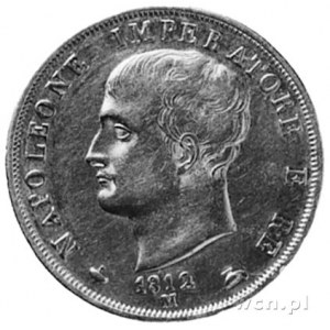 Napoleon 1805-1814, 40 lirów, Mediolan, Aw: Głowa w lew...