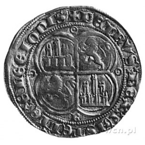 Pedro I (1350-1369), real, Aw: Duży monogram P pod koro...