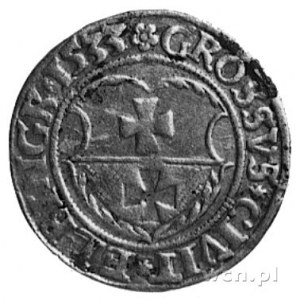 grosz 1533, Elbląg, Aw: Orzeł i napis, Rw: Herb Elbląga...