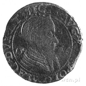 trojak 1562, Wilno, Aw: Popiersie i napis, Rw: Pogoń i ...