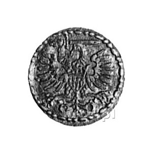 denar 1580, Gdańsk, Aw: Orzeł, Rw: Herb Gdańska, Kop.I....