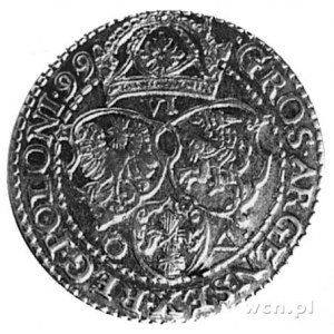 szóstak 1599, Malbork, Aw: Popiersie z dużą głową i nap...