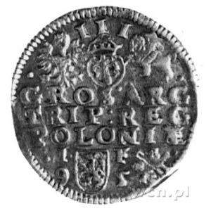 trojak 1595, Lublin, j.w., Kop.XXXII.l -r-, WaLLXXII