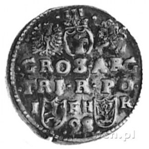 trojak 1598, Poznań, Aw: j.w., Rw: Herby i napis, Kop.X...