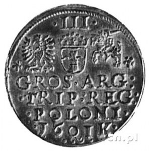 trojak 1601, Kraków, j.w., Kop.LII.2 -r-, Wal.XCI