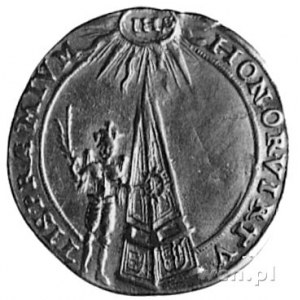dukat koronacyjny 1633, Bydgoszcz, Aw: Napis w ozdobnej...