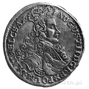szóstak 1706, Grodno, Aw: j.w., Rw: Tarcze herbowe i na...