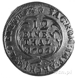 1/12 talara 1706, Drezno, Aw: Tarcza herbowa i napis, R...