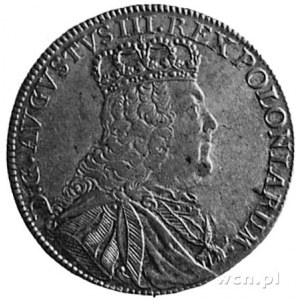 ort 1753, Lipsk, Aw: Popiersie i napis, Rw: Tarcza herb...