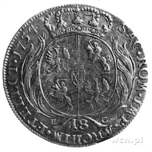 ort 1754, Lipsk, j.w., odmienne popiersie, głowa z duży...