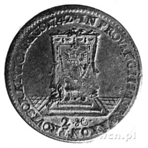 2 grosze 1742, Drezno, Aw: Król na koniu i napis, Rw: T...